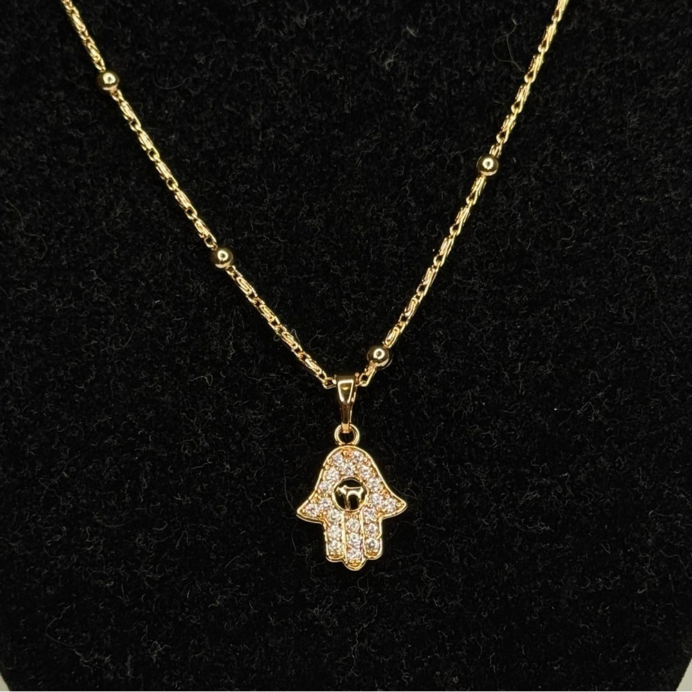 Gold Hamsa Pendant Necklace